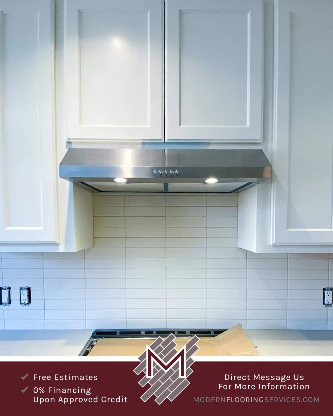 Elegant Kitchen Backsplash Installation By Modern Flooring Services.