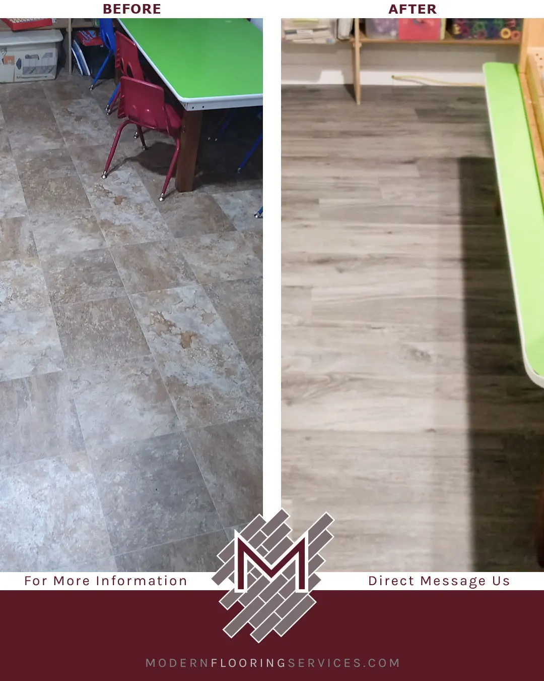 Before and After. New Flooring Installation