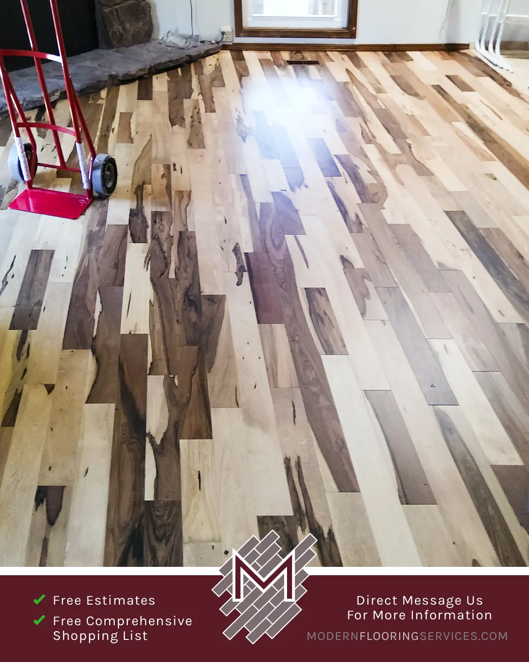 Brazilian Pecan Solid Hardwood Flooring Installation By Modern Flooring Services.