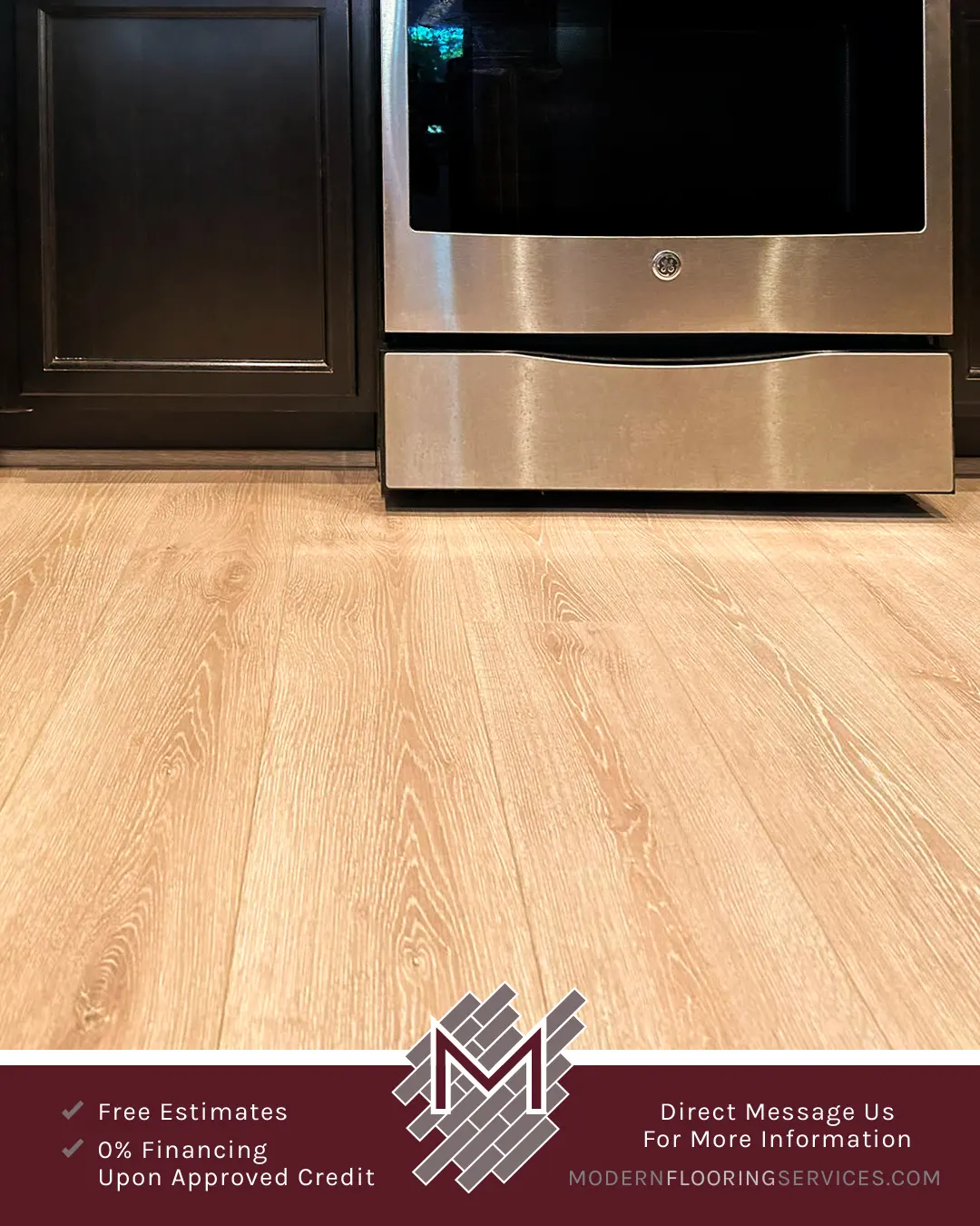 Lake Lager Oak Waterproof Hybrid Resilient Professional Flooring Installation By Modern Flooring Services.