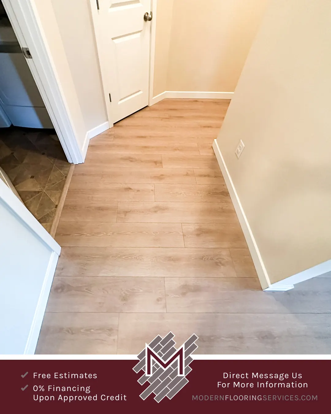 Lake Lager Oak Waterproof Hybrid Resilient Professional Flooring Installation By Modern Flooring Services.