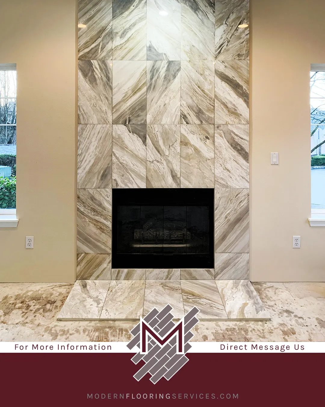 Fireplace Tile Installation.