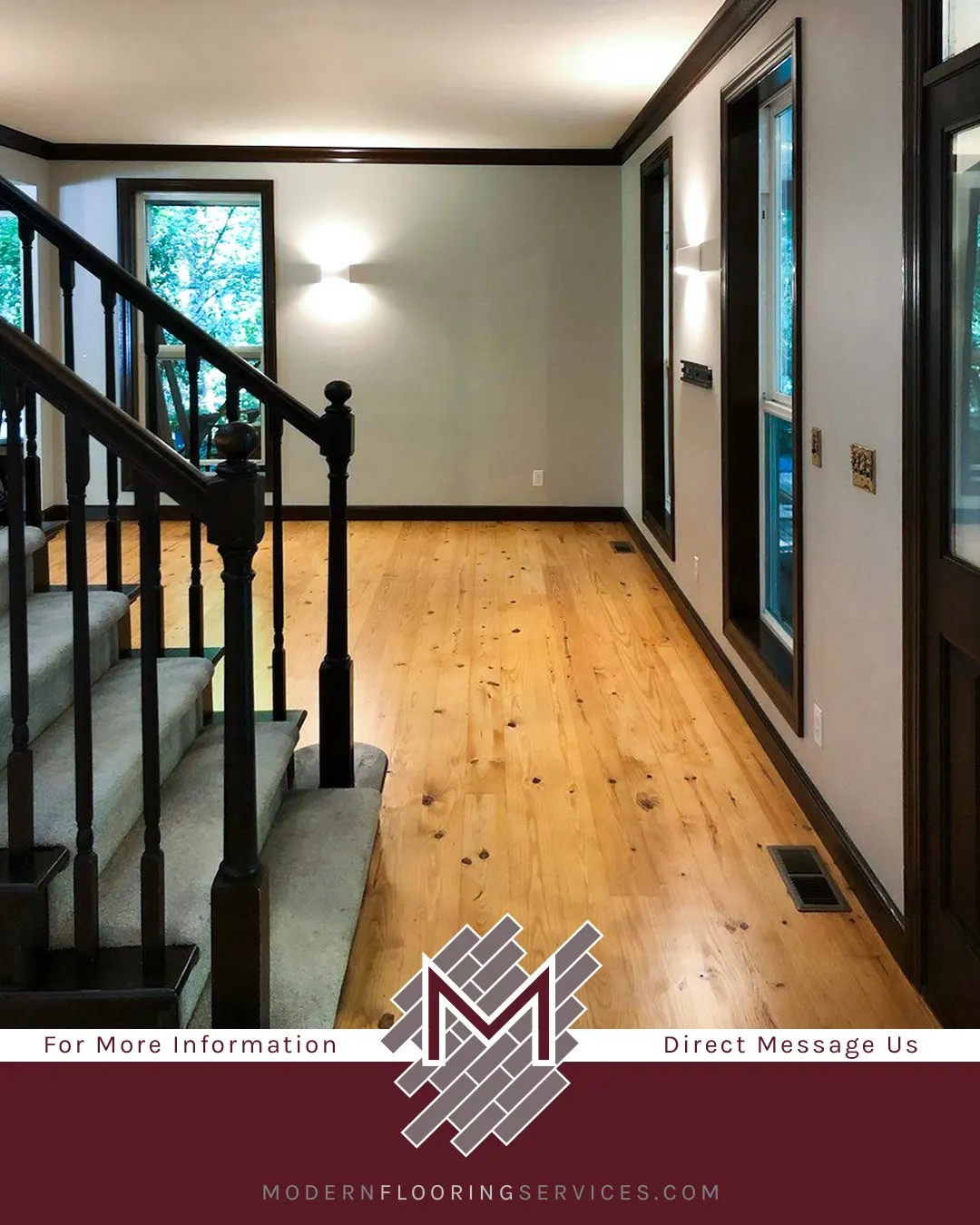 Sanding/Refinishing and Adding New Pine Hardwood Flooring To Match Existing Flooring.