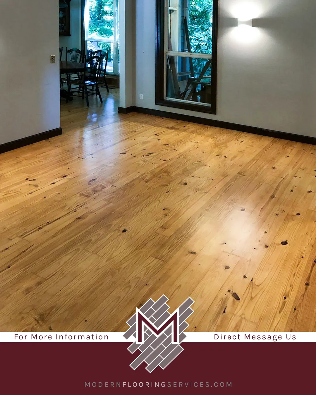 Sanding/Refinishing and Adding New Pine Hardwood Flooring To Match Existing Flooring.