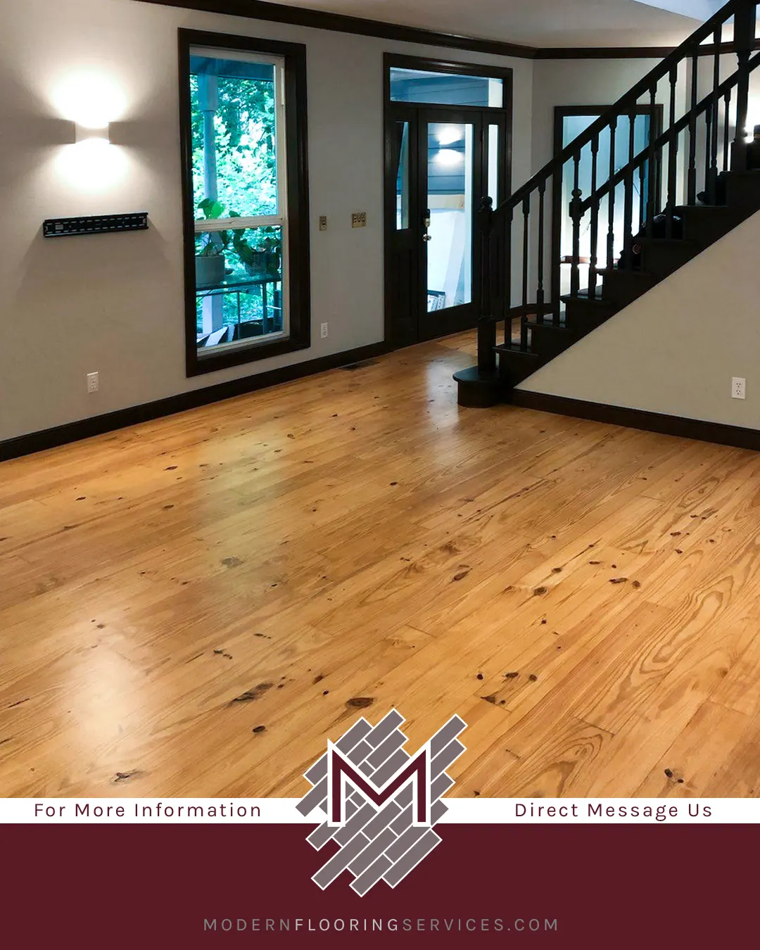 Sanding/Refinishing and Adding New Pine Hardwood Flooring To Match Existing Flooring.