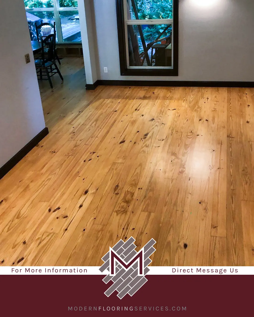 Sanding/Refinishing and Adding New Pine Hardwood Flooring To Match Existing Flooring.