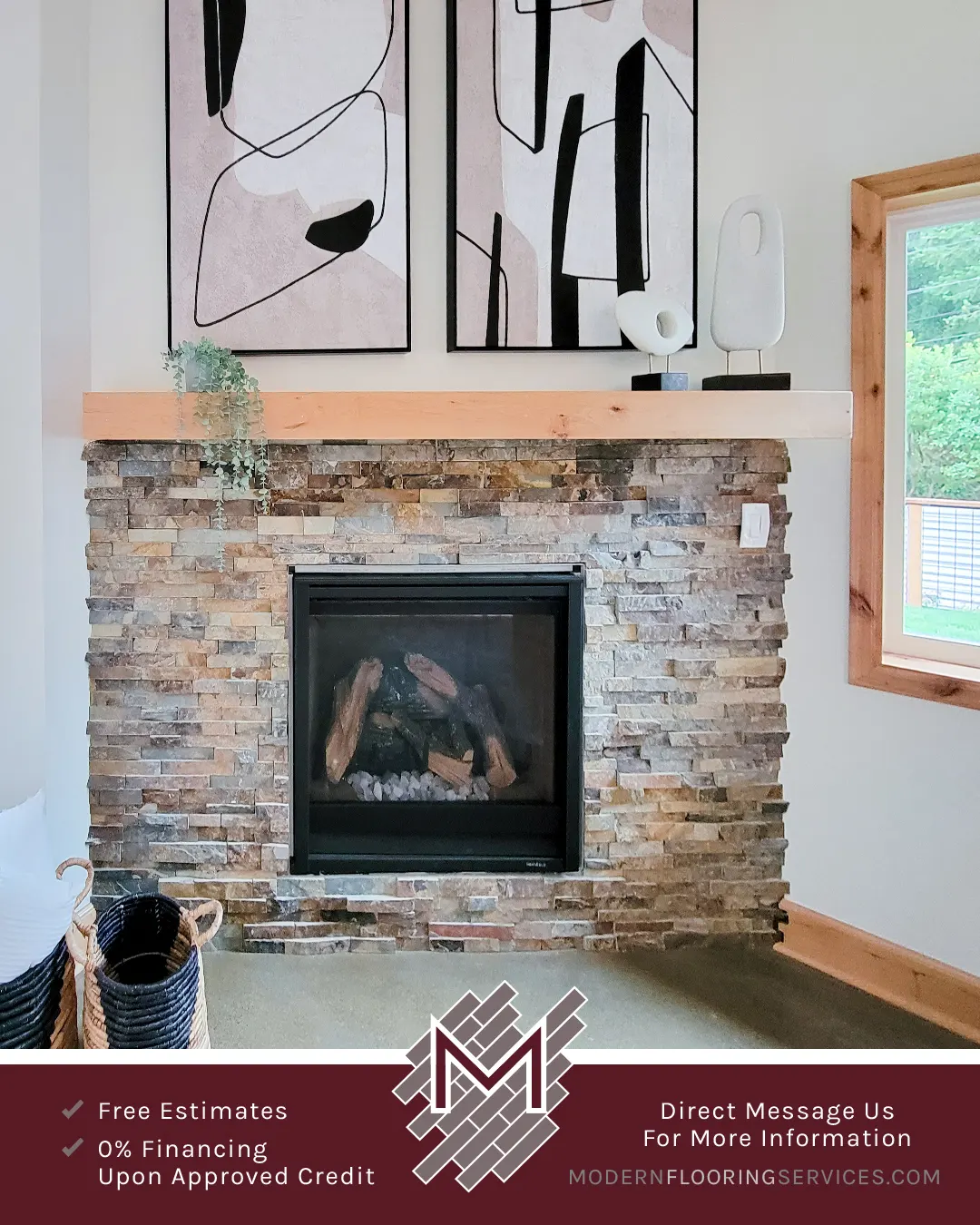 Fireplace Tile Installation.