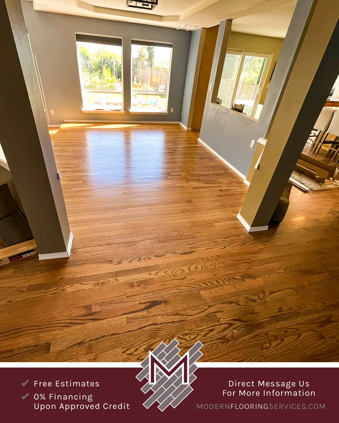 Hardwood Flooring Installation By Modern Flooring Services.