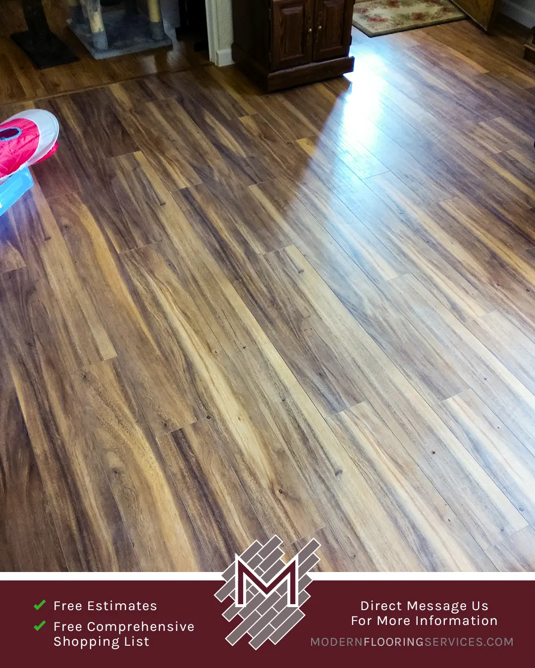 Tobacco Road Acacia Laminate Flooring Installation By Modern Flooring Services.