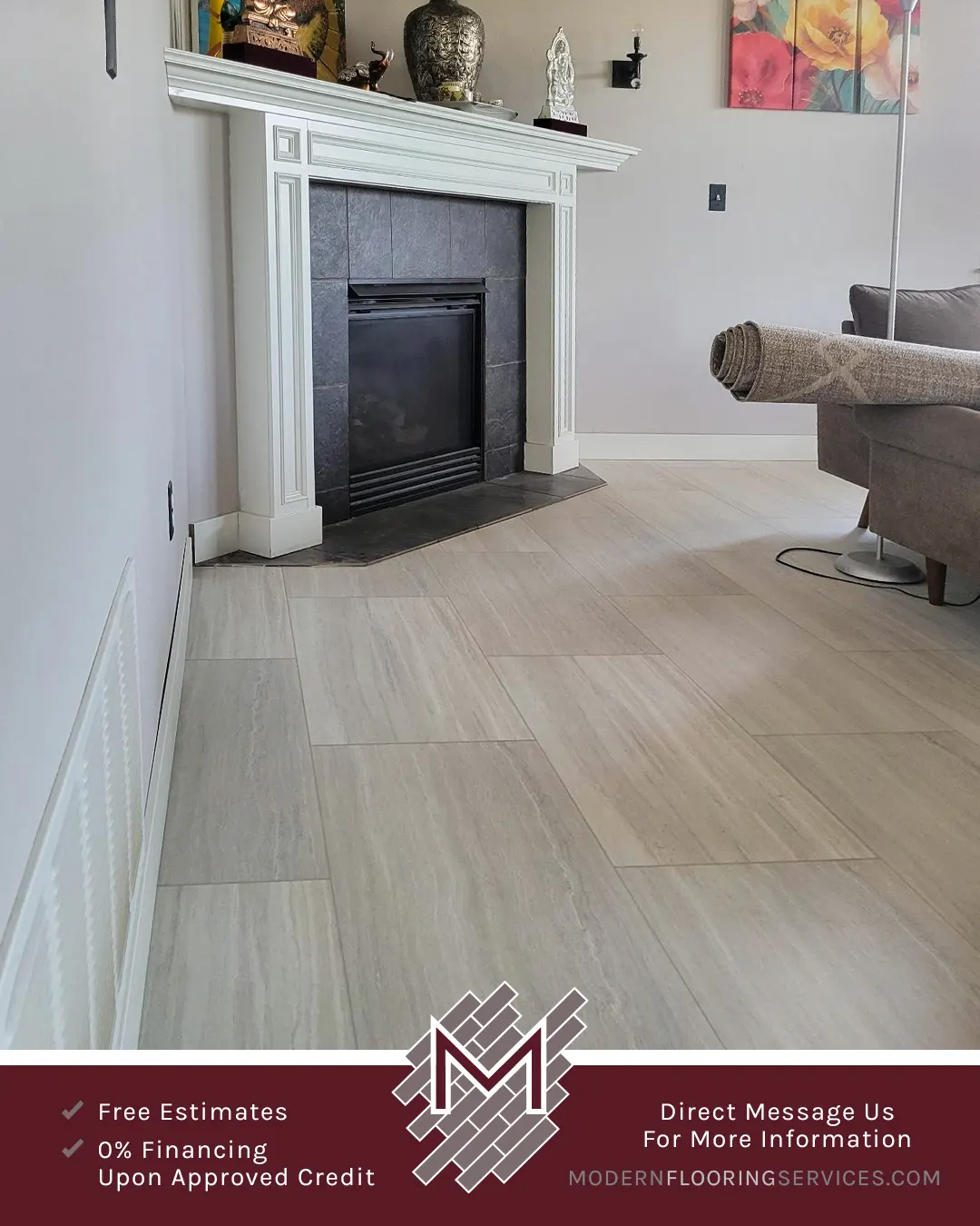 Luxury Vinyl Tile Flooring Installation.