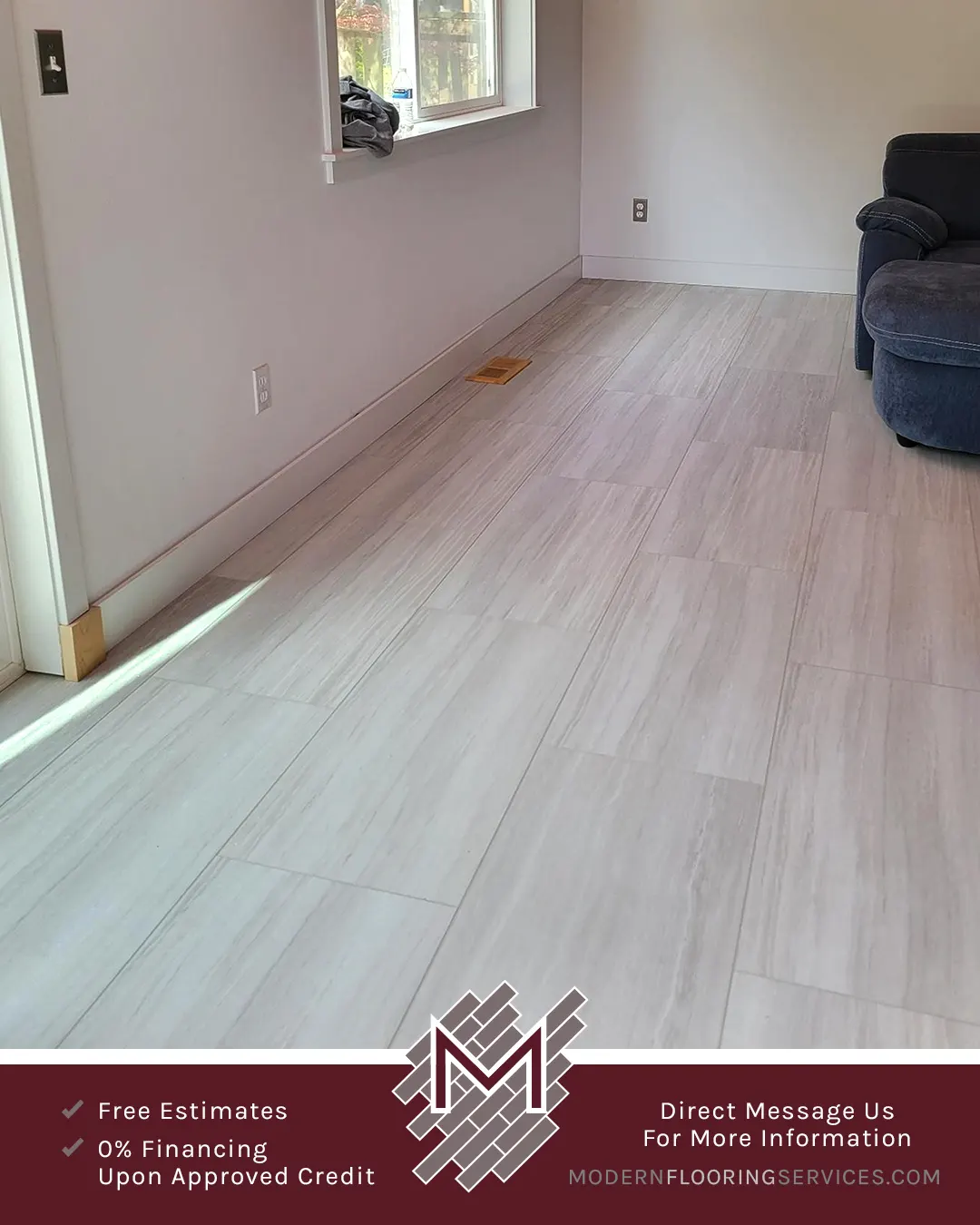 Luxury Vinyl Tile Flooring Installation.