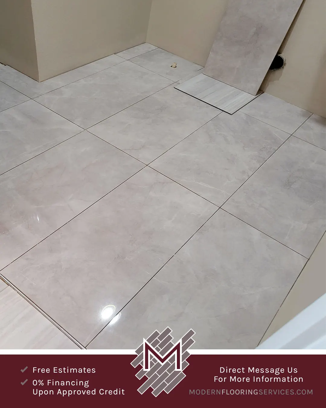 Porcelain Tile Flooring Installation.