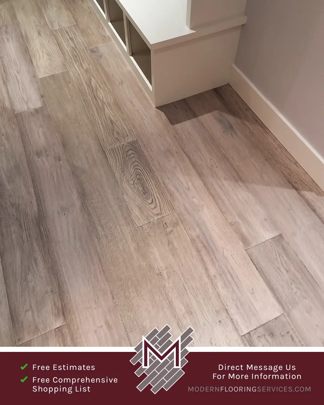 Engineered Hickory Hardwood Flooring Installation By Modern Flooring Services.