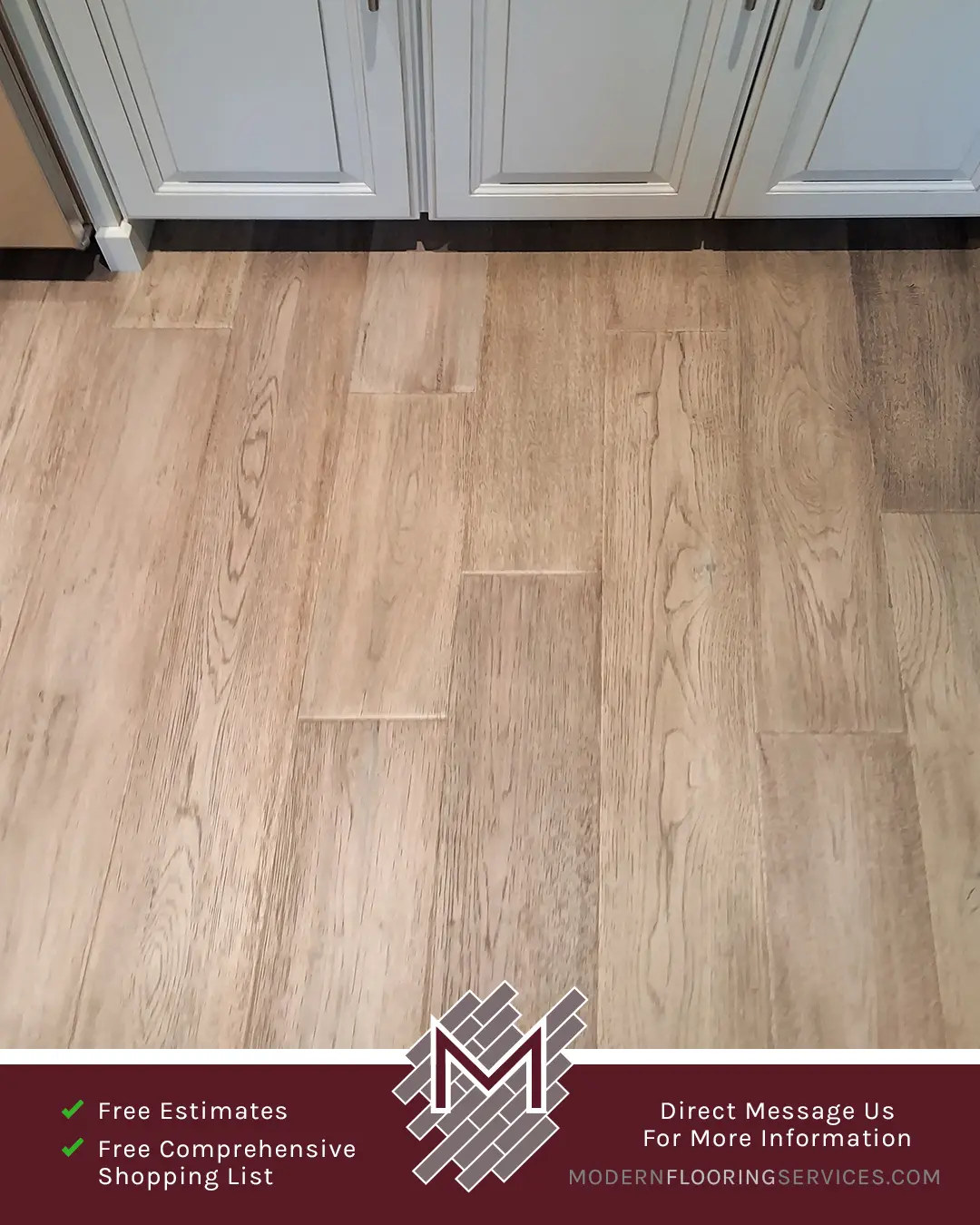 Engineered Hickory Hardwood Flooring Installation By Modern Flooring Services.