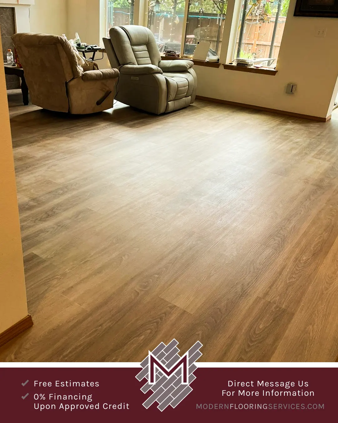 Click Vinyl EVP Flooring Installation By Modern Flooring Services.