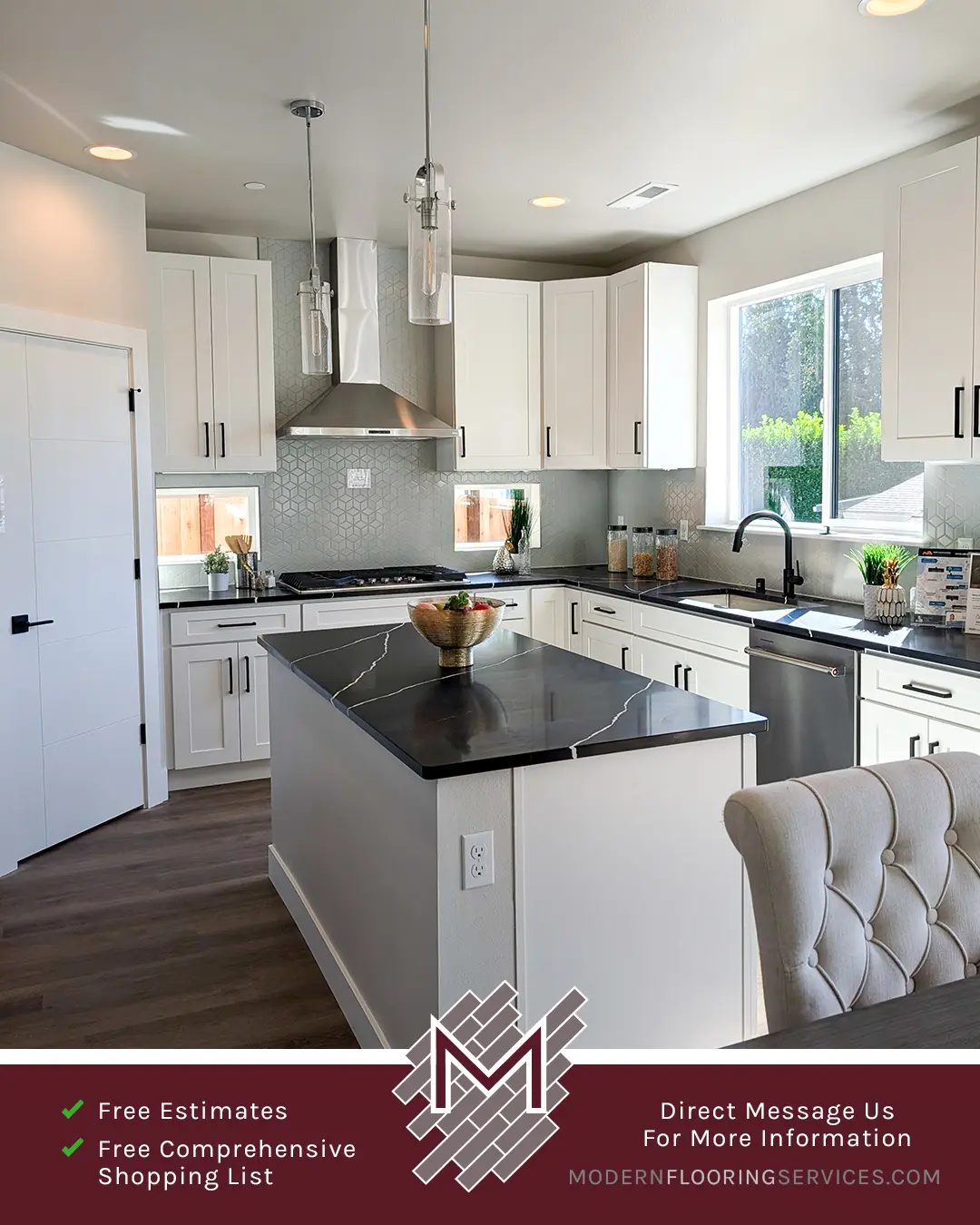 Kitchen Backsplash Tile Installation By Modern Flooring Services.