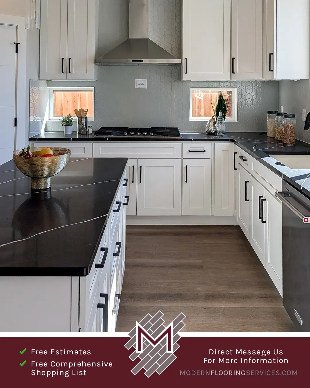 Kitchen Backsplash Tile Installation By Modern Flooring Services.