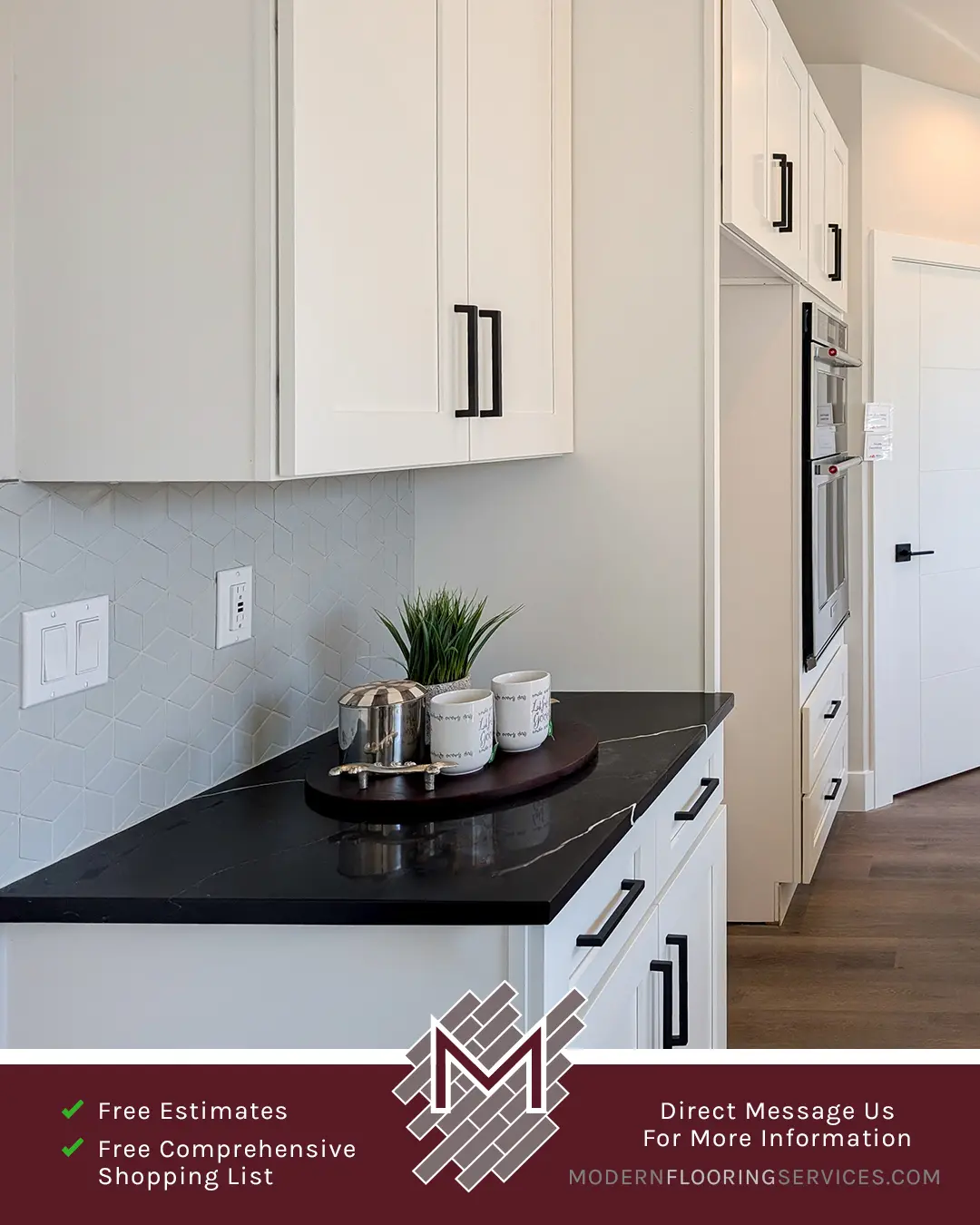Kitchen Backsplash Tile Installation By Modern Flooring Services.