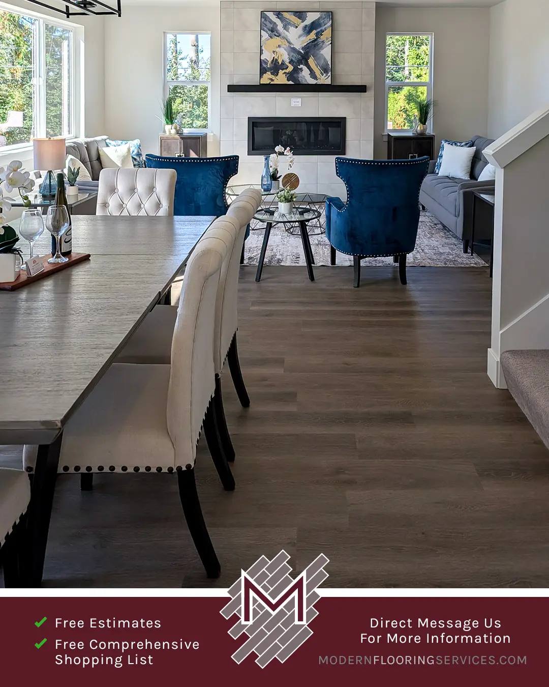 Luxury Vinyl Flooring Installation By Modern Flooring Services.