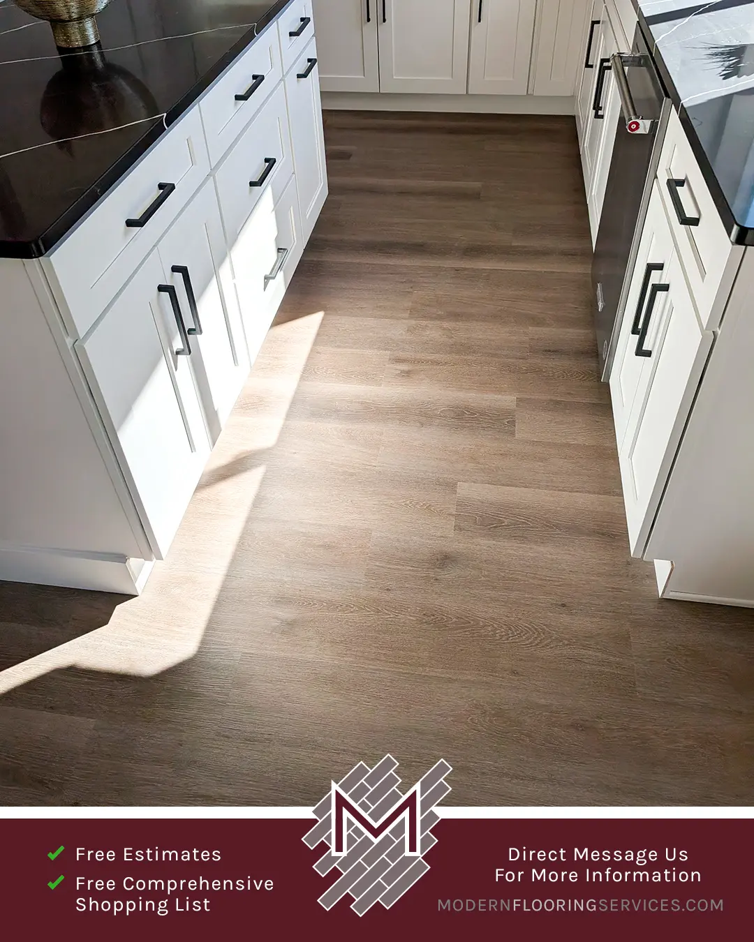 Luxury Vinyl Flooring Installation By Modern Flooring Services.