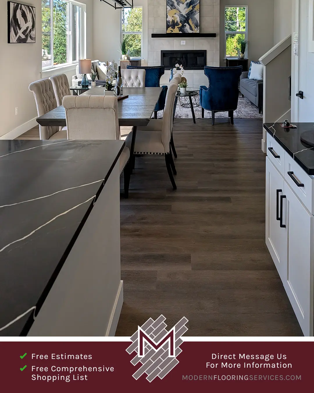 Luxury Vinyl Flooring Installation By Modern Flooring Services.