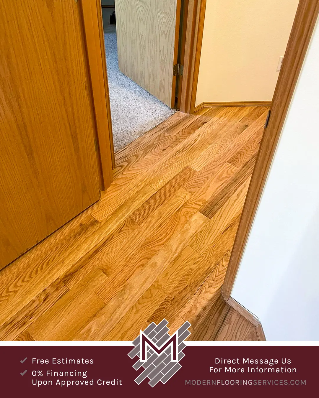 Red Oak Hardwood Flooring Installation By Modern Flooring Services.