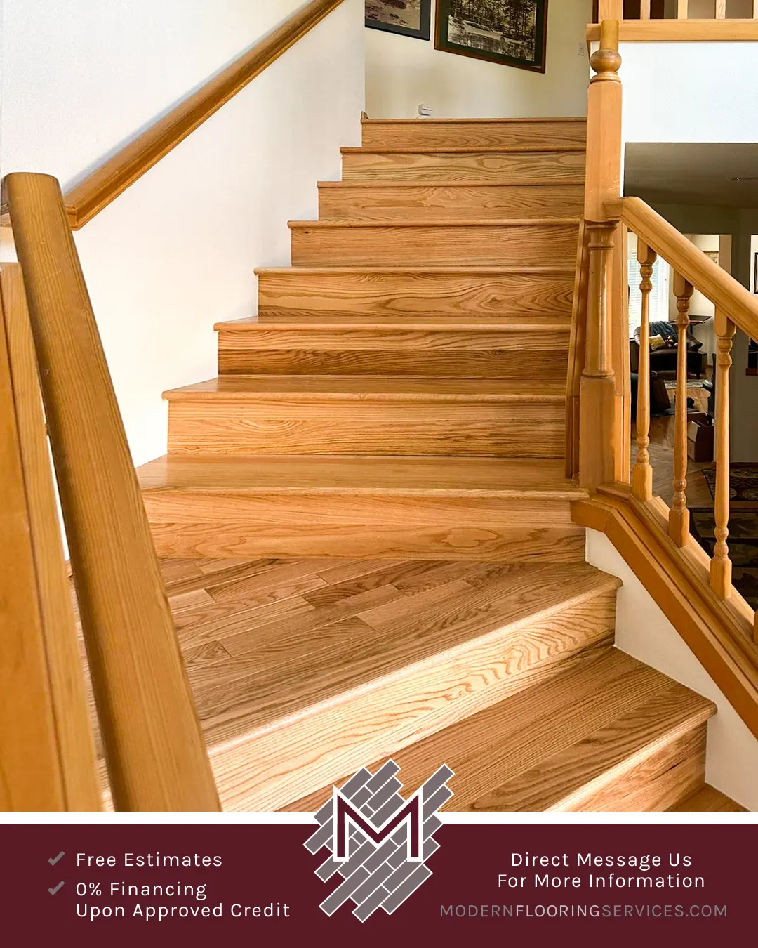 Red Oak Hardwood Flooring Installation By Modern Flooring Services.