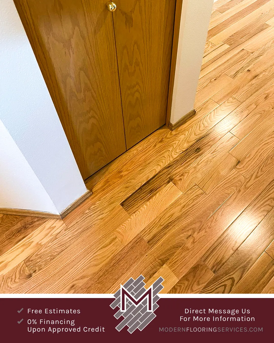 Red Oak Hardwood Flooring Installation By Modern Flooring Services.