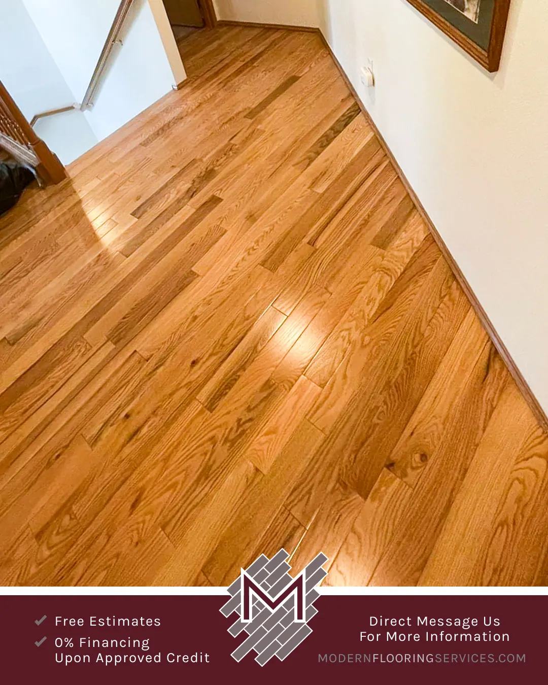 Red Oak Hardwood Flooring Installation By Modern Flooring Services.