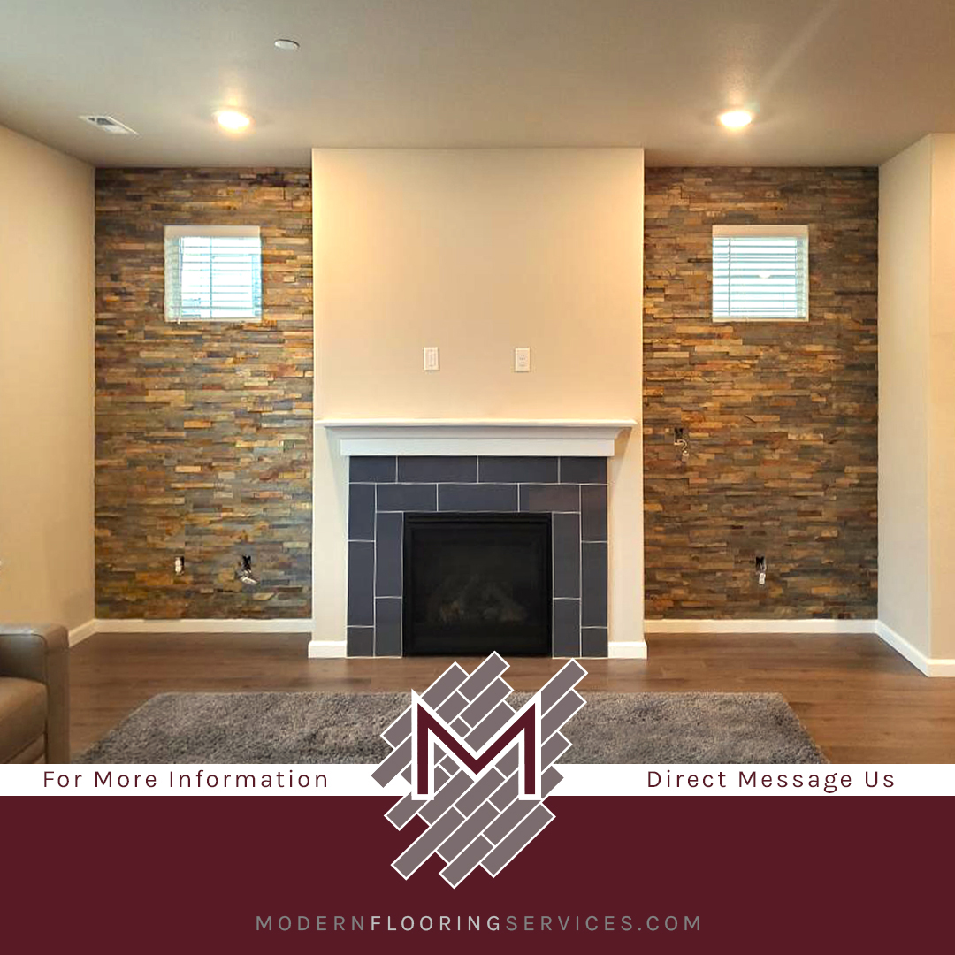 Slate Ledger Wall Stone Tile Installation