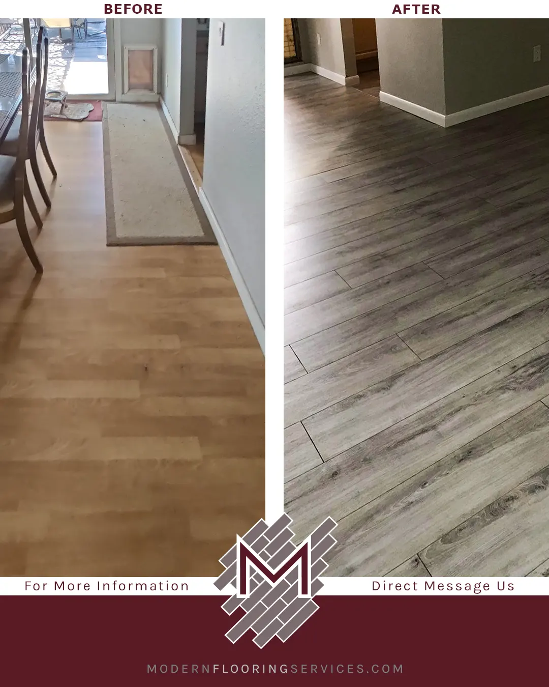 Before and After. Flooring Installation