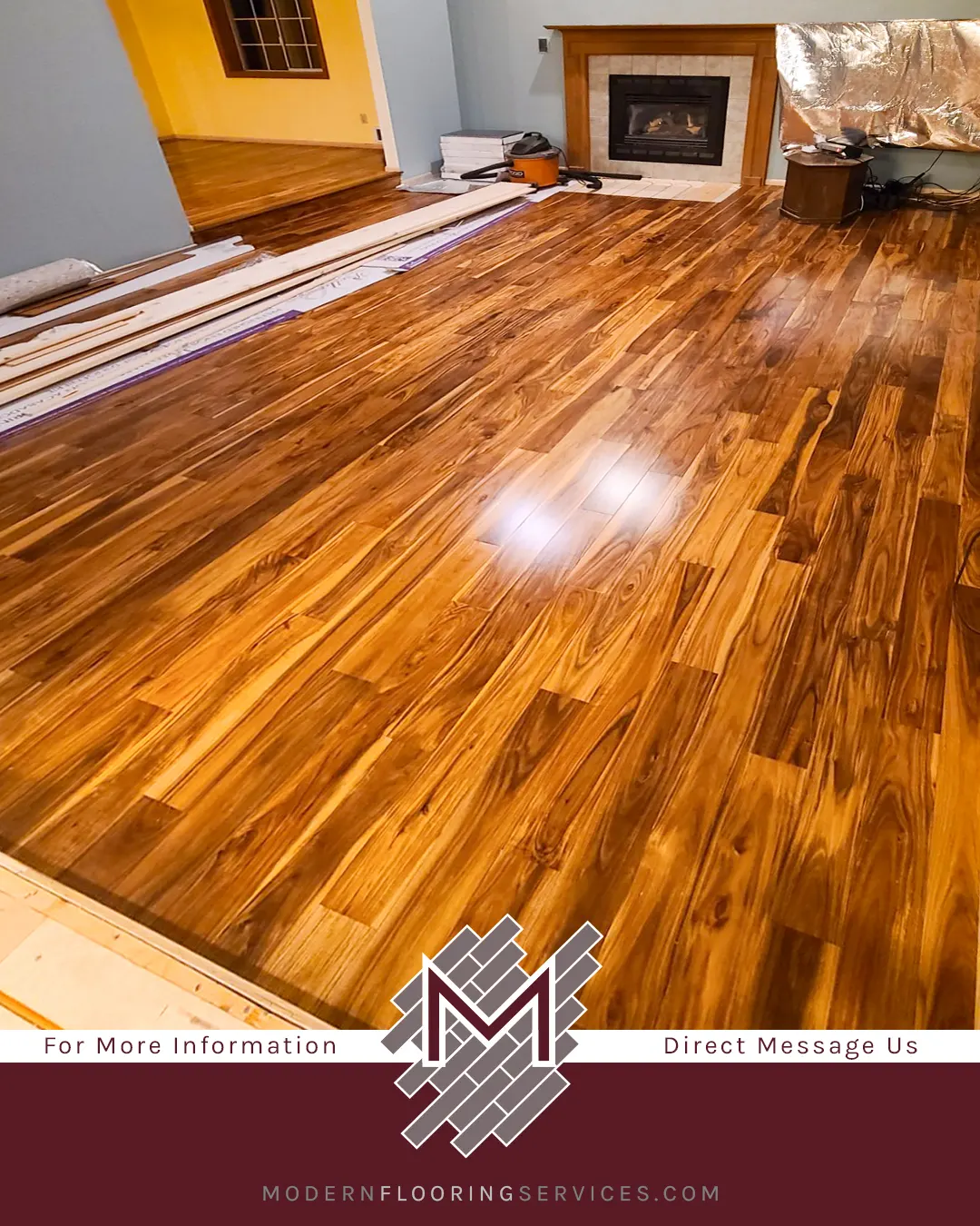 Beautiful Acacia Solid Hardwood Flooring Installation