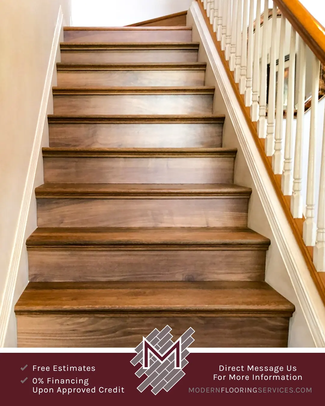 Stairs - New Vinyl Flooring Installation.