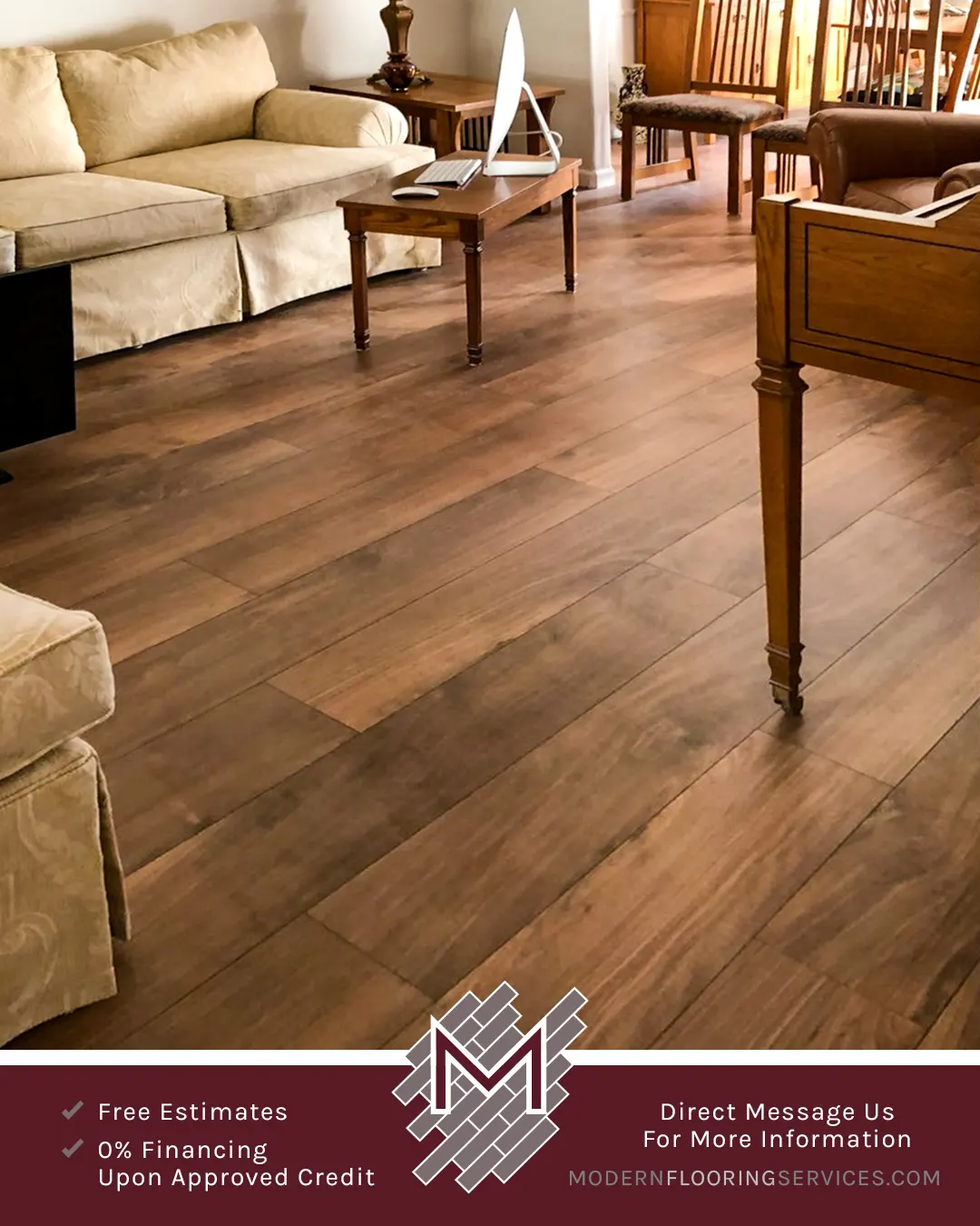 Living Room - New Vinyl Flooring Installation.