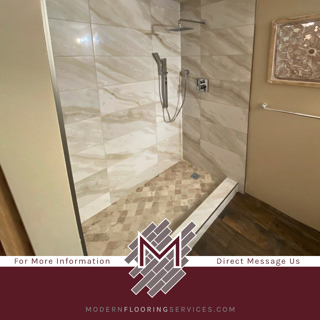 Modern Shower With Split Niche