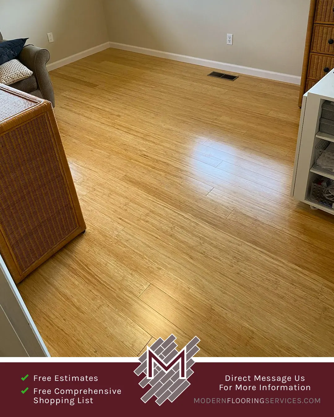 Bamboo Flooring Installation By Modern Flooring Services.
